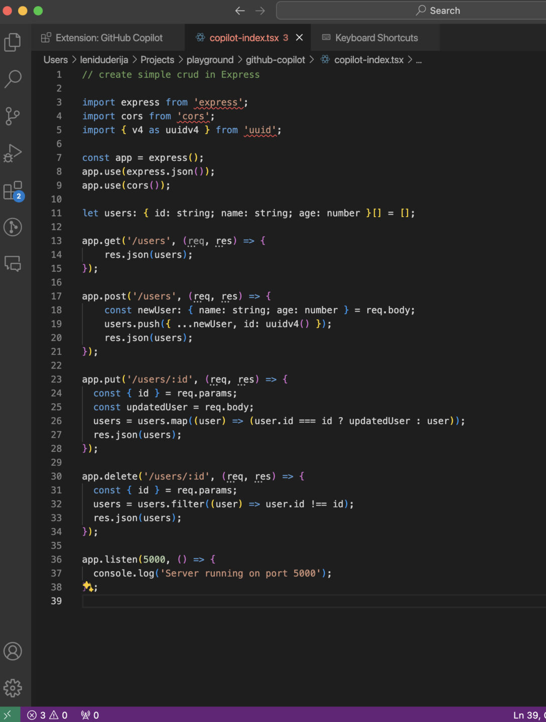 Example 11: Generating Simple CRUD Operations in Express