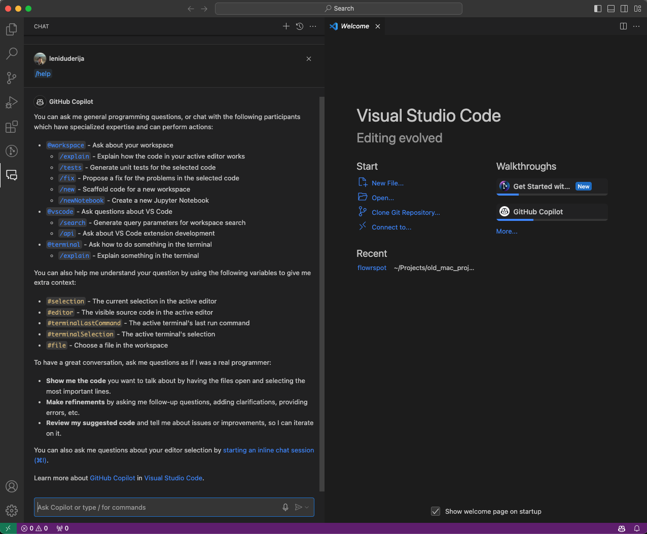 GitHub Copilot Chat in VS Code